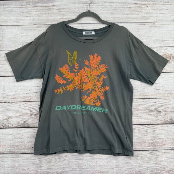 DayDreamer Free People Bloom Butterfly Tree T-Shirt Womens XS Gray Orange - Picture 1 of 9